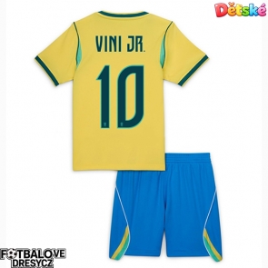 Brazílie Vinicius Junior #10 Dětské Domácí dres komplet MS 2026 Krátký Rukáv (+ trenýrky)